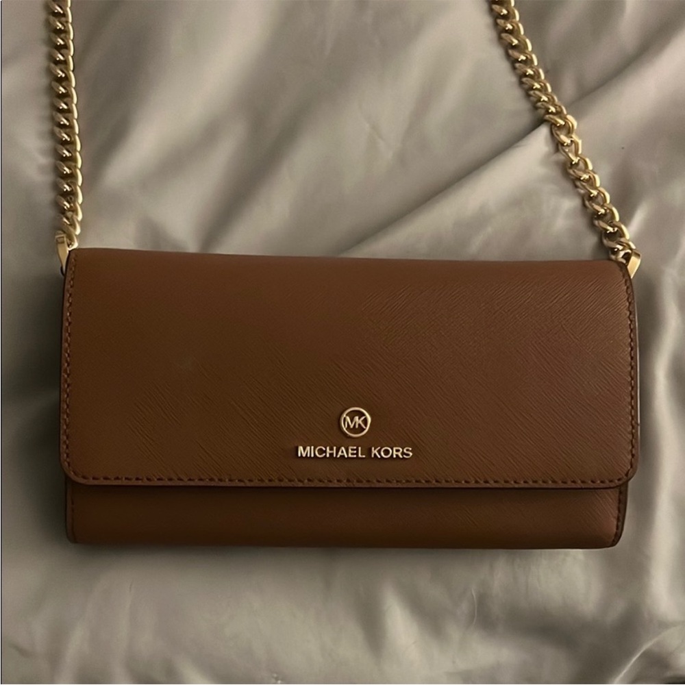Michael Kors Brown Leather Crossbody Bag